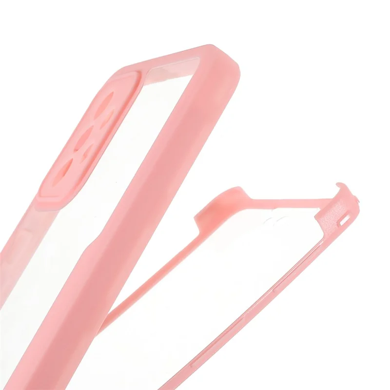 PET skærmprotector + akryl bagpanel + TPU ramme beskyttelsesdæksel til Samsung Galaxy A52 4G/5G / A52s 5G - Pink