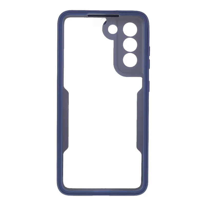 Protecteur d'écran PET + Panneau arrière acrylique + Cadre TPU Housse de téléphone pour Samsung Galaxy S21 FE - Bleu
