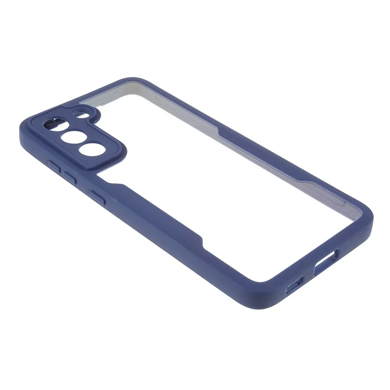 Protecteur d'écran PET + Panneau arrière acrylique + Cadre TPU Housse de téléphone pour Samsung Galaxy S21 FE - Bleu