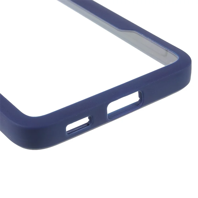 Protecteur d'écran PET + Panneau arrière acrylique + Cadre TPU Housse de téléphone pour Samsung Galaxy S21 FE - Bleu