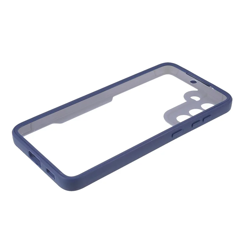Protecteur d'écran PET + Panneau arrière acrylique + Cadre TPU Housse de téléphone pour Samsung Galaxy S21 FE - Bleu