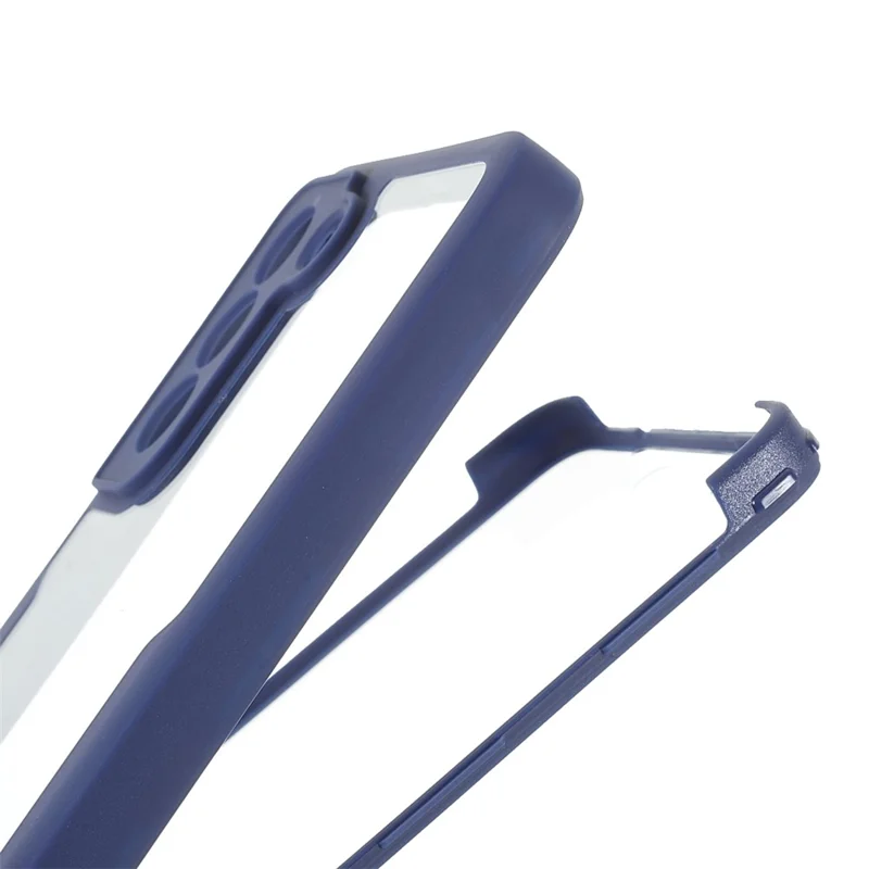 Protecteur d'écran PET + Panneau arrière acrylique + Cadre TPU Housse de téléphone pour Samsung Galaxy S21 FE - Bleu