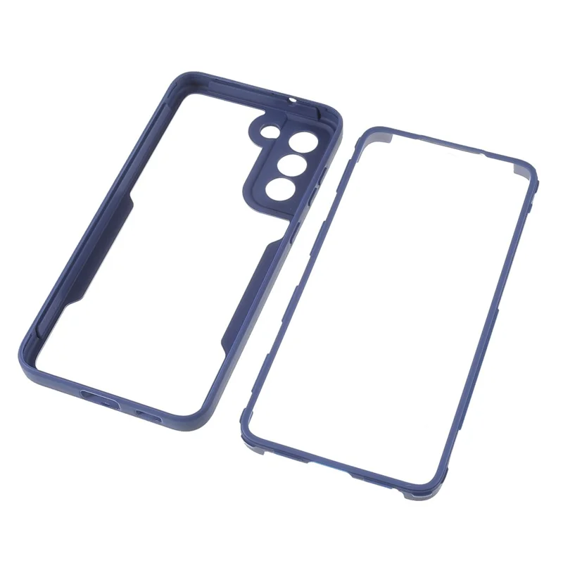Protecteur d'écran PET + Panneau arrière acrylique + Cadre TPU Housse de téléphone pour Samsung Galaxy S21 FE - Bleu