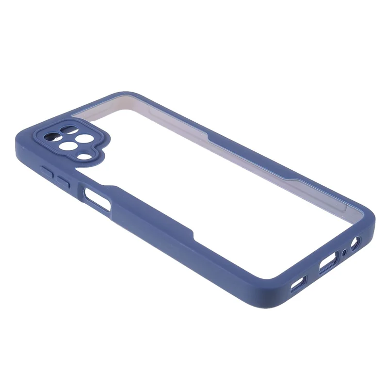 Anti-Drop PET Screen Protector + Acrylic Back Panel + TPU Frame Protective Case for Samsung Galaxy A22 4G (EU Version) - Blue