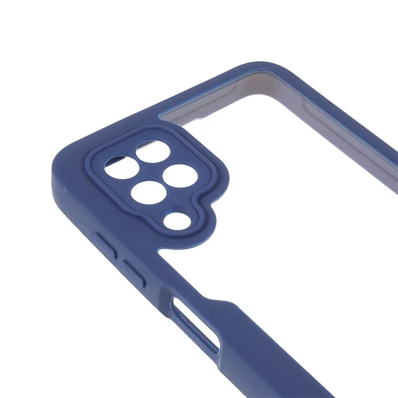 Anti-Drop PET Screen Protector + Acrylic Back Panel + TPU Frame Protective Case for Samsung Galaxy A22 4G (EU Version) - Blue