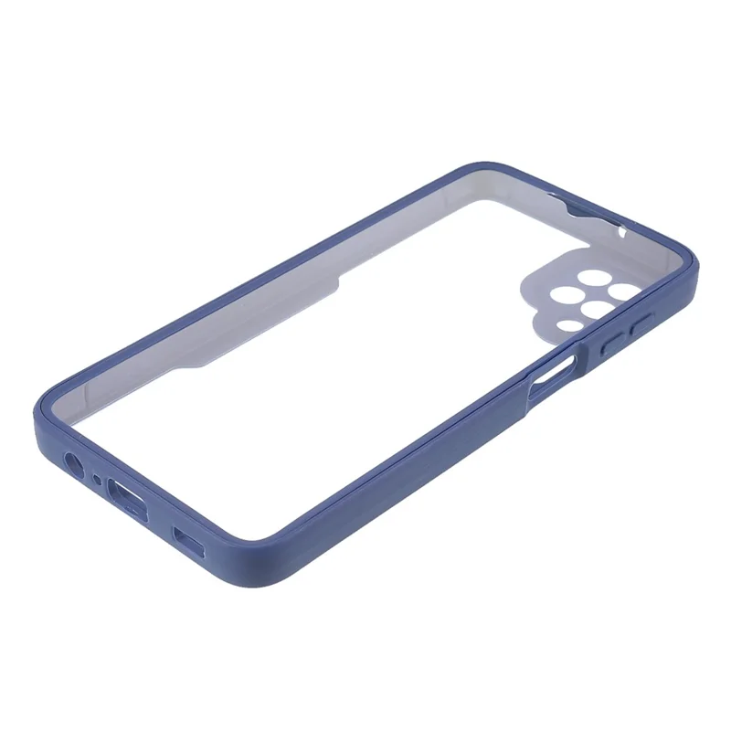 Anti-Drop PET Screen Protector + Acrylic Back Panel + TPU Frame Protective Case for Samsung Galaxy A22 4G (EU Version) - Blue