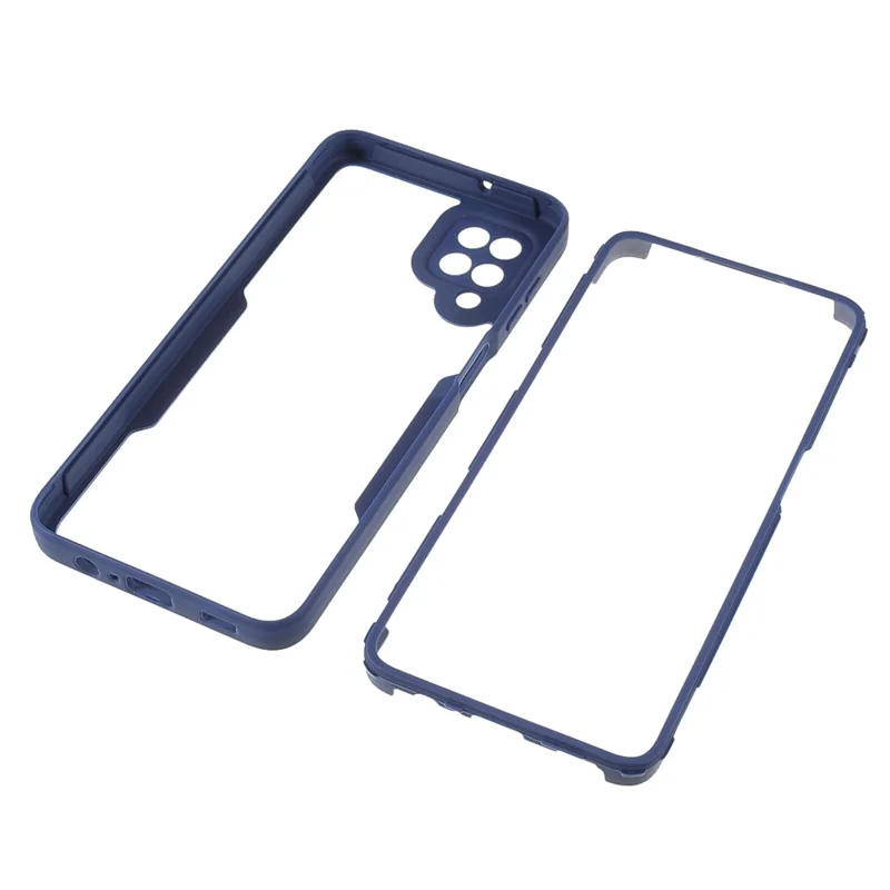 Anti-Drop PET Screen Protector + Acrylic Back Panel + TPU Frame Protective Case for Samsung Galaxy A22 4G (EU Version) - Blue