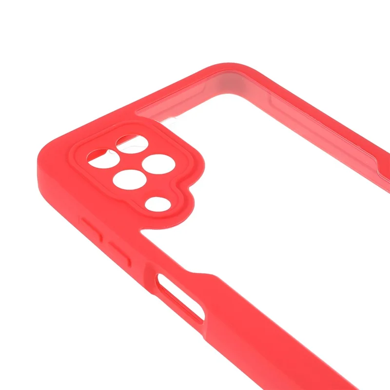 Anti-Drop PET Screen Protector + Acrylic Back Panel + TPU Frame Protective Case for Samsung Galaxy A22 4G (EU Version) - Red