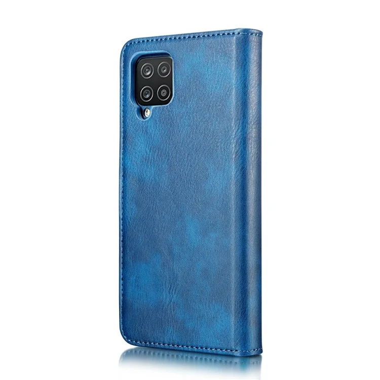 DG.MING Detachable 2-in-1 Split Leather Wallet Cover TPU Phone Case for Samsung Galaxy A22 4G (EU Version) - Blue