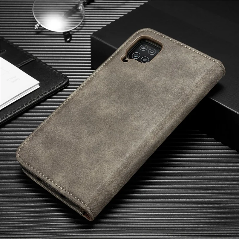 DG.MING Detachable 2-in-1 Split Leather Wallet Cover TPU Phone Case for Samsung Galaxy A22 4G (EU Version) - Grey