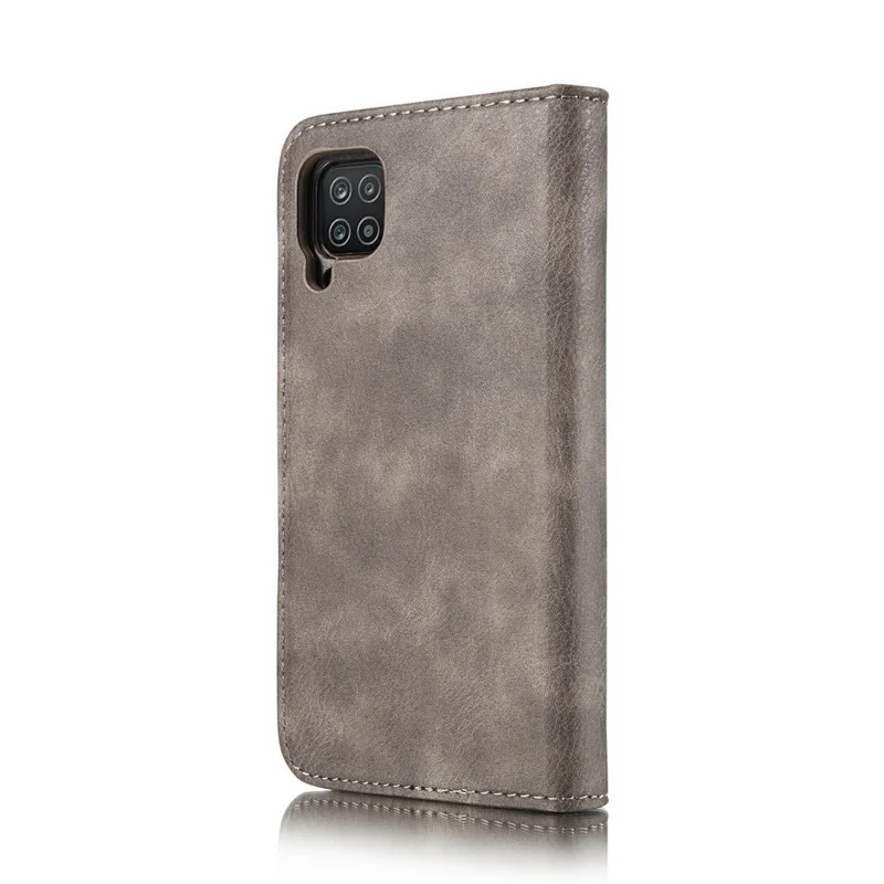 DG.MING Detachable 2-in-1 Split Leather Wallet Cover TPU Phone Case for Samsung Galaxy A22 4G (EU Version) - Grey