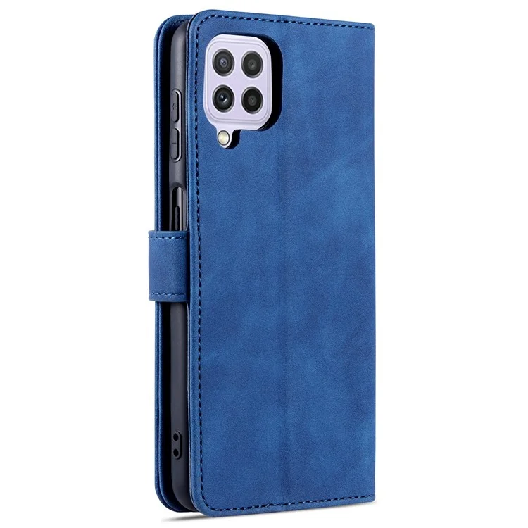 Funda de teléfono con soporte para cartera AZNS Wallet Stand Leather para Samsung Galaxy A22 4G (versión de la UE) - Azul