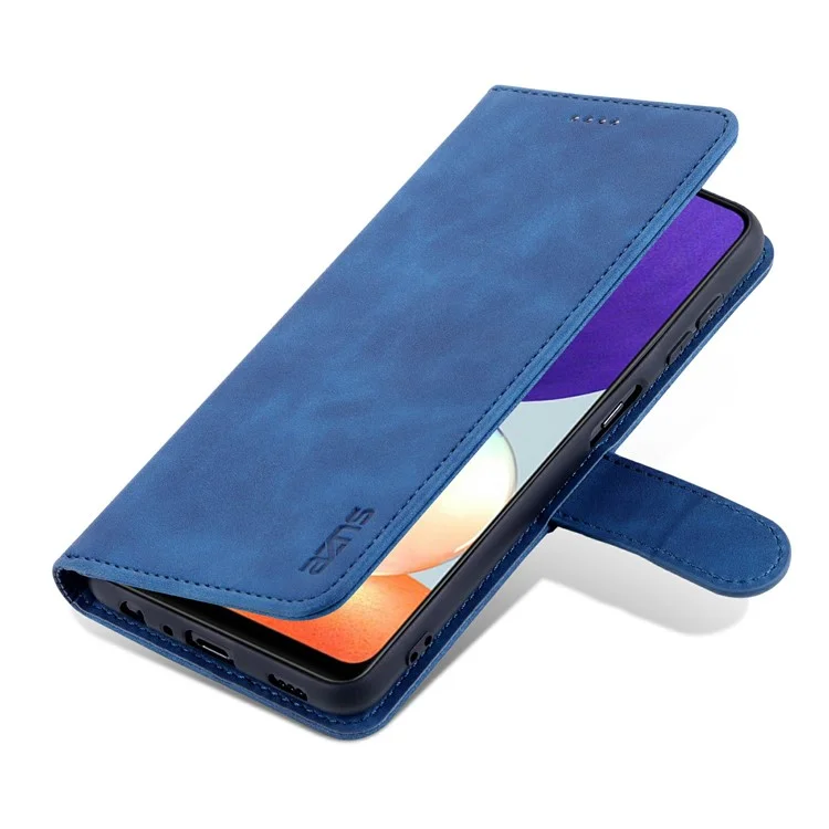 Funda de teléfono con soporte para cartera AZNS Wallet Stand Leather para Samsung Galaxy A22 4G (versión de la UE) - Azul