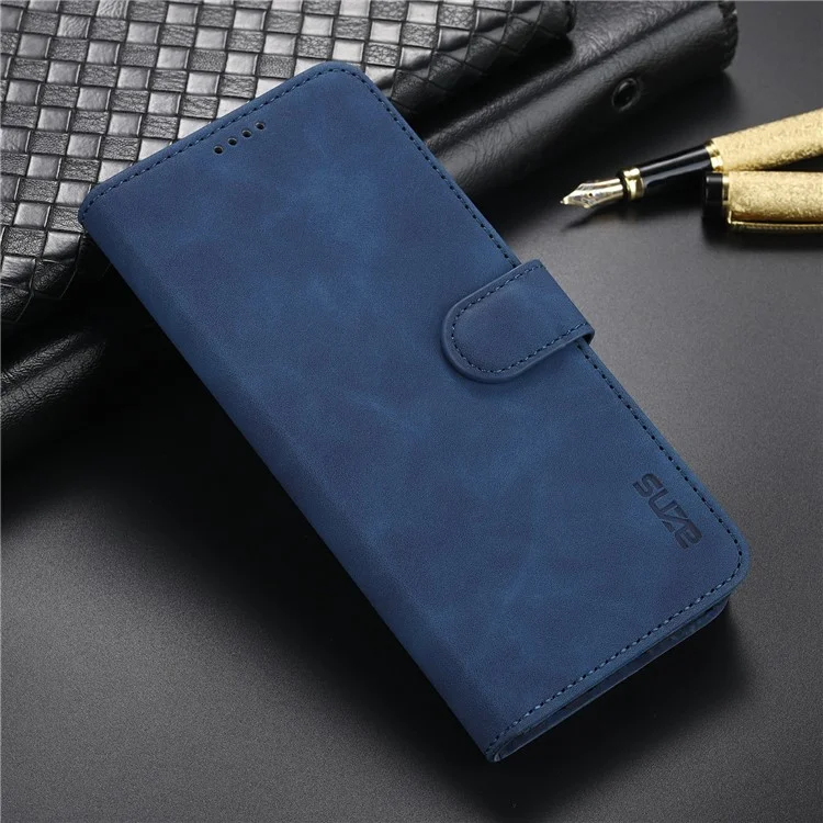 Funda de teléfono con soporte para cartera AZNS Wallet Stand Leather para Samsung Galaxy A22 4G (versión de la UE) - Azul
