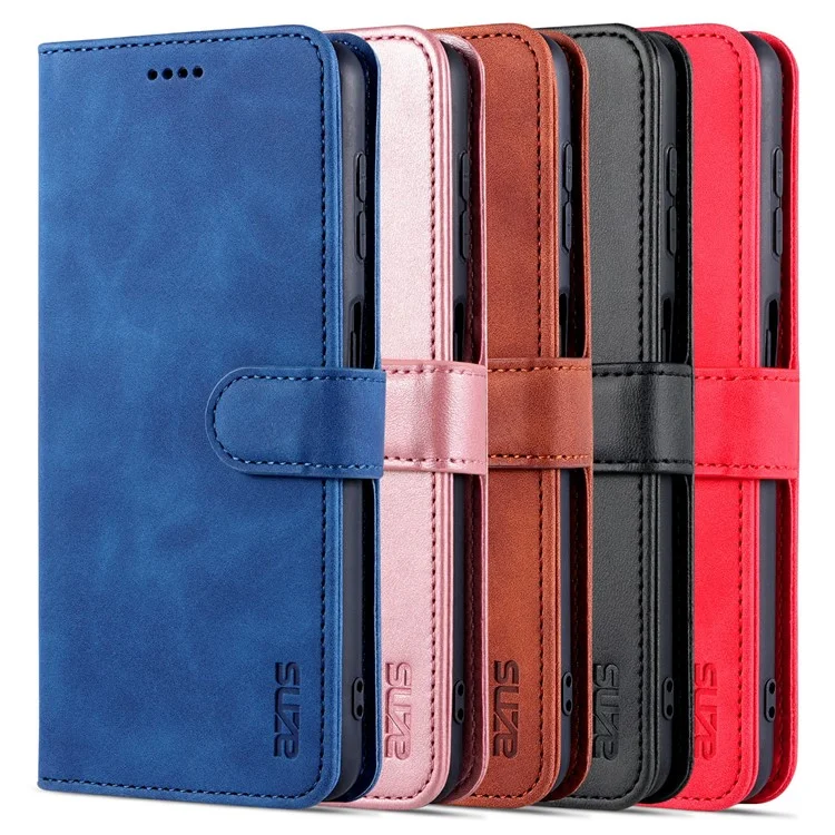 Funda de teléfono con soporte para cartera AZNS Wallet Stand Leather para Samsung Galaxy A22 4G (versión de la UE) - Azul