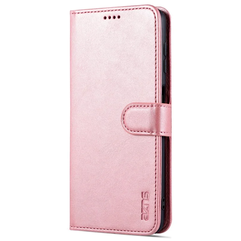 AZNS Wallet Stand Leather Phone Case for Samsung Galaxy A22 4G (EU Version) - Rose Gold