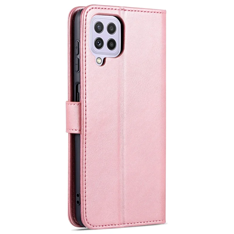 AZNS Wallet Stand Leather Phone Case for Samsung Galaxy A22 4G (EU Version) - Rose Gold