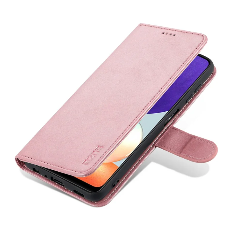 AZNS Wallet Stand Leather Phone Case for Samsung Galaxy A22 4G (EU Version) - Rose Gold