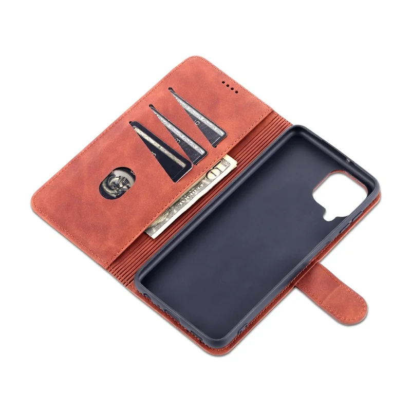 AZNS Wallet Stand Leather Phone Case for Samsung Galaxy A22 4G (EU Version) - Rose Gold