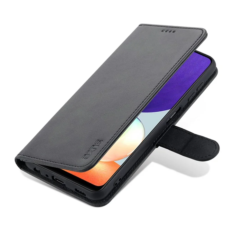 AZNS Wallet Stand Leather Phone Case for Samsung Galaxy A22 4G (EU Version) - Black