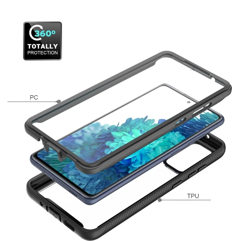 Full Coverage Hybrid Protective Case with Ultra Clear PET Screen Protector for Samsung Galaxy S20 FE 2022/S20 FE 4G/S20 FE 5G/S20 Lite - Baby Blue