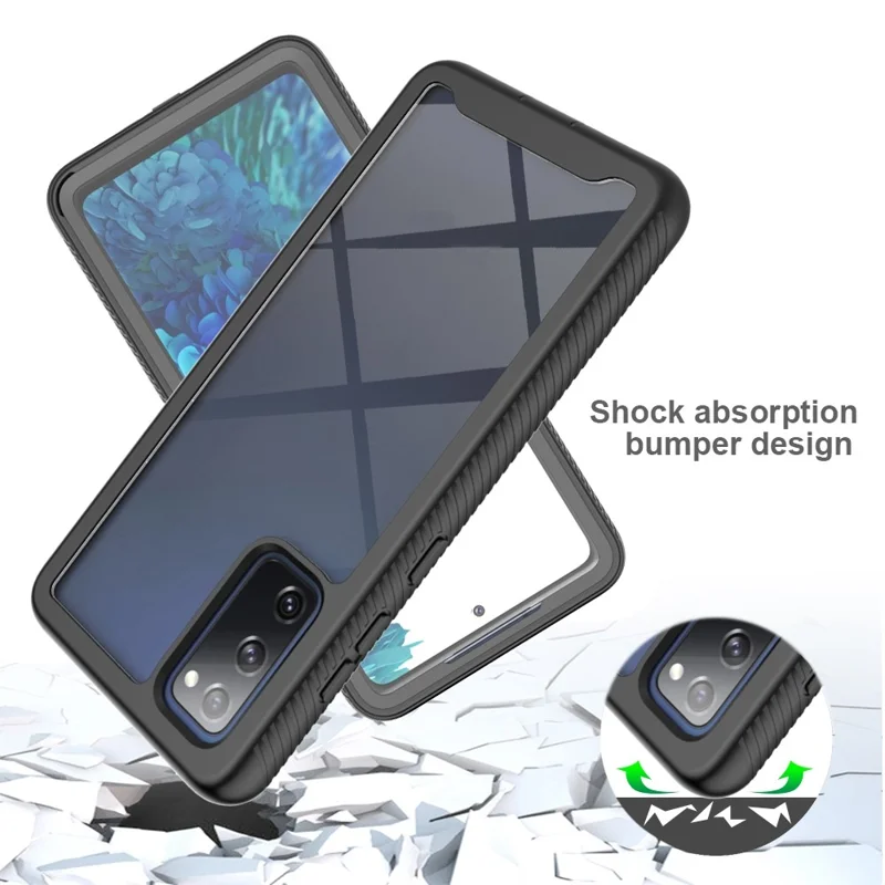 Full Coverage Hybrid Protective Case with Ultra Clear PET Screen Protector for Samsung Galaxy S20 FE 2022/S20 FE 4G/S20 FE 5G/S20 Lite - Baby Blue
