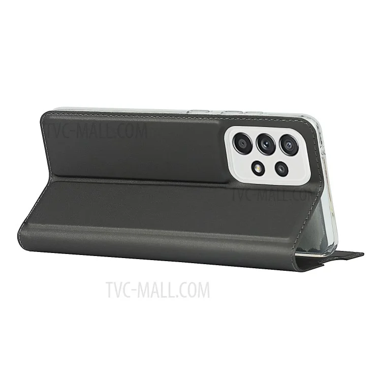 Case de la Cubierta Del Teléfono de Cuero Absorbido Automáticamente Con Ranura Para Tarjetas Para Samsung Galaxy A52 4G/5G / A52s 5G - Negro