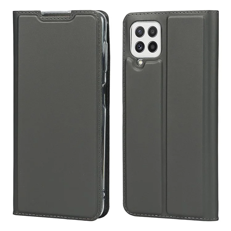Capa de Capa de Couro Absorvida Automaticamente Com Slot de Cartão Para o Samsung Galaxy A22 4G (versão da Ue) - Preto