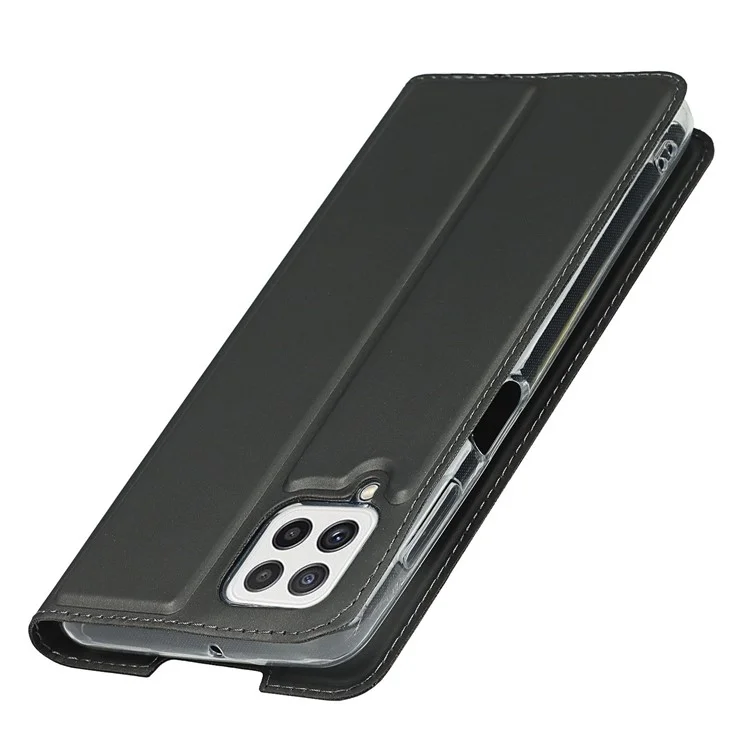 Capa de Capa de Couro Absorvida Automaticamente Com Slot de Cartão Para o Samsung Galaxy A22 4G (versão da Ue) - Preto