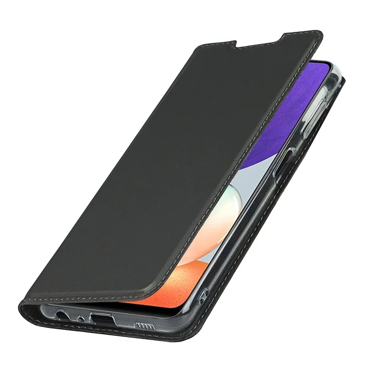Capa de Capa de Couro Absorvida Automaticamente Com Slot de Cartão Para o Samsung Galaxy A22 4G (versão da Ue) - Preto