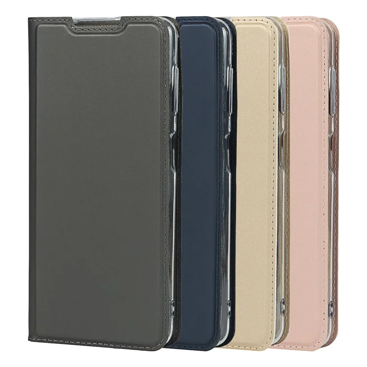 Capa de Capa de Couro Absorvida Automaticamente Com Slot de Cartão Para o Samsung Galaxy A22 4G (versão da Ue) - Preto