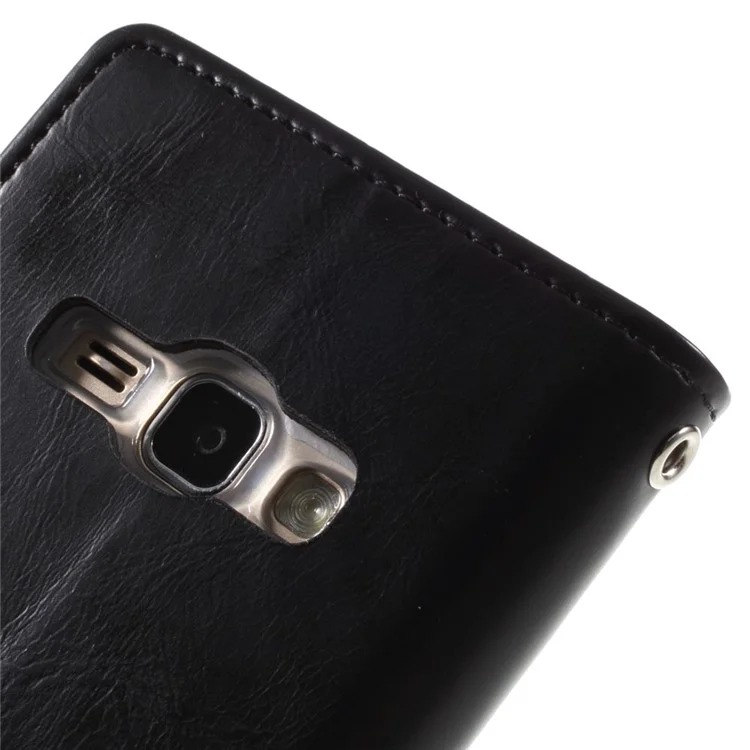 MERCURY GOOSPERY Blue Moon Leather Wallet Case for Samsung Galaxy J1 (2016) - Black