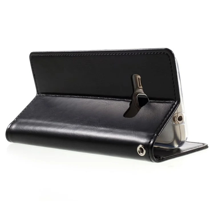 MERCURY GOOSPERY Blue Moon Leather Wallet Case for Samsung Galaxy J1 (2016) - Black