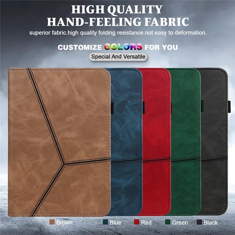 Funda de soporte para tableta de cuero con cobertura completa, con soporte para tarjetas y correa para bolígrafo para Samsung Galaxy Tab A7 Lite 8.7 pulgadas SM-T220 (Wi-Fi)/SM-T225 - Negro