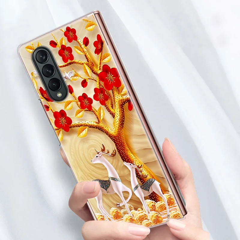 Pattern Printing Hard PC Phone Protective Case Cover for Samsung Galaxy Z Fold3 5G - Put on Love