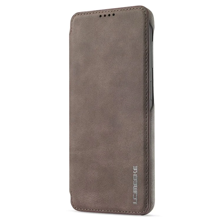 LC.IMEEKE Full-Protection Retro Style Leather Phone Case Cover with Card Holder for Samsung Galaxy A22 5G (EU Version) - Coffee