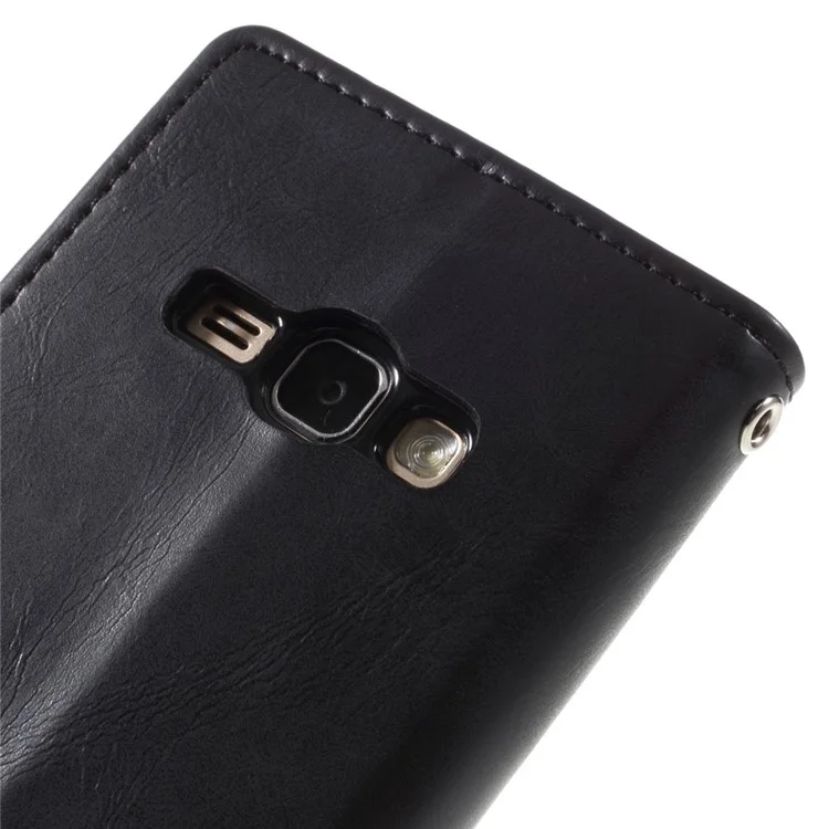 MERCURY GOOSPERY Blue Moon Magnetic Leather Wallet Case for Samsung Galaxy J1 (2016) - Black