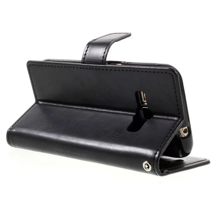 MERCURY GOOSPERY Blue Moon Magnetic Leather Wallet Case for Samsung Galaxy J1 (2016) - Black