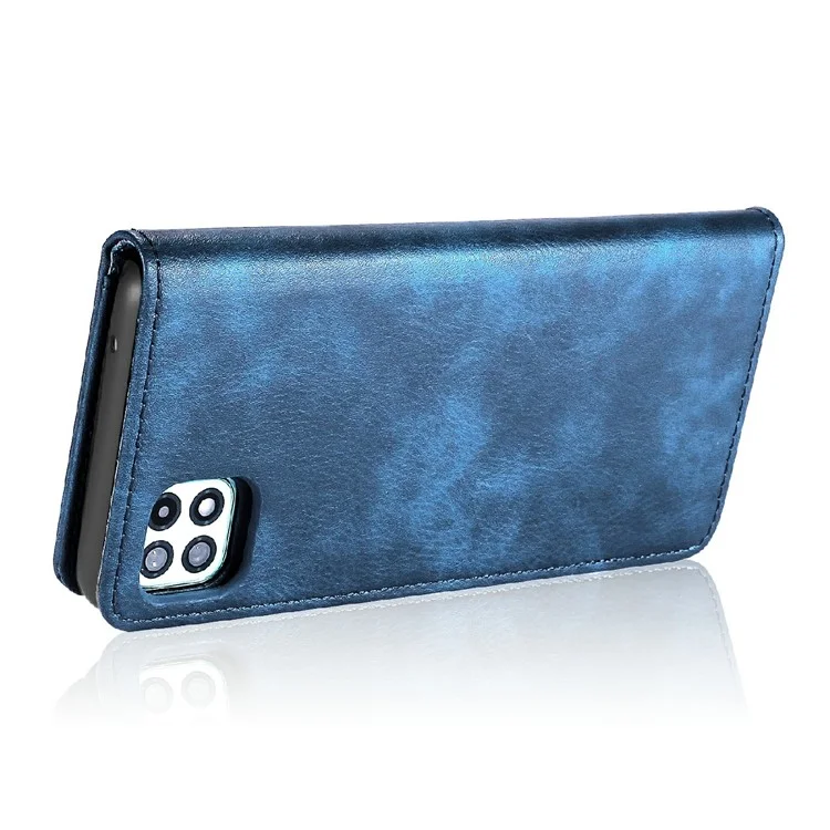 Dg. Conception de Portefeuille en Cuir Split Ming Détachenable Shell de Boîtier de Téléphone 2 en 1 Pour Samsung Galaxy A22 5G (version Ue) - Bleu