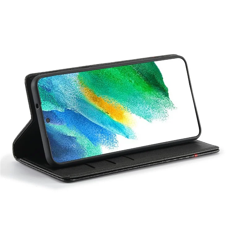 LC.IMEEKE Ledertasche mit Karbon-Faser-Muster Handyhülle mit Brieftasche für Samsung Galaxy S21+ 5G - Stil 2