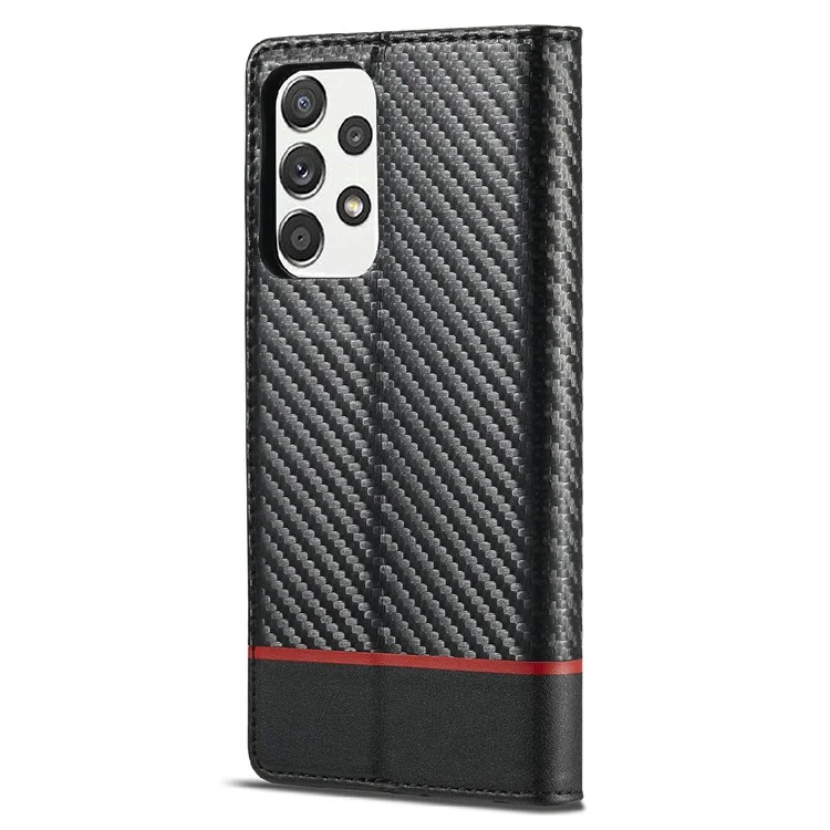 LC.IMEEKE Funda de cuero bien protegida con patrón de fibra de carbono Funda con billetera para Samsung Galaxy A52 4G/5G / A52s 5G - Estilo 1