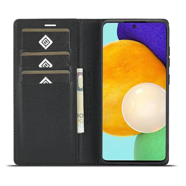 LC.IMEEKE Ledertasche mit Kohlefasermuster Handyhülle mit Ständer und Geldbörse-Design für Samsung Galaxy A72 4G/5G - Stil 1