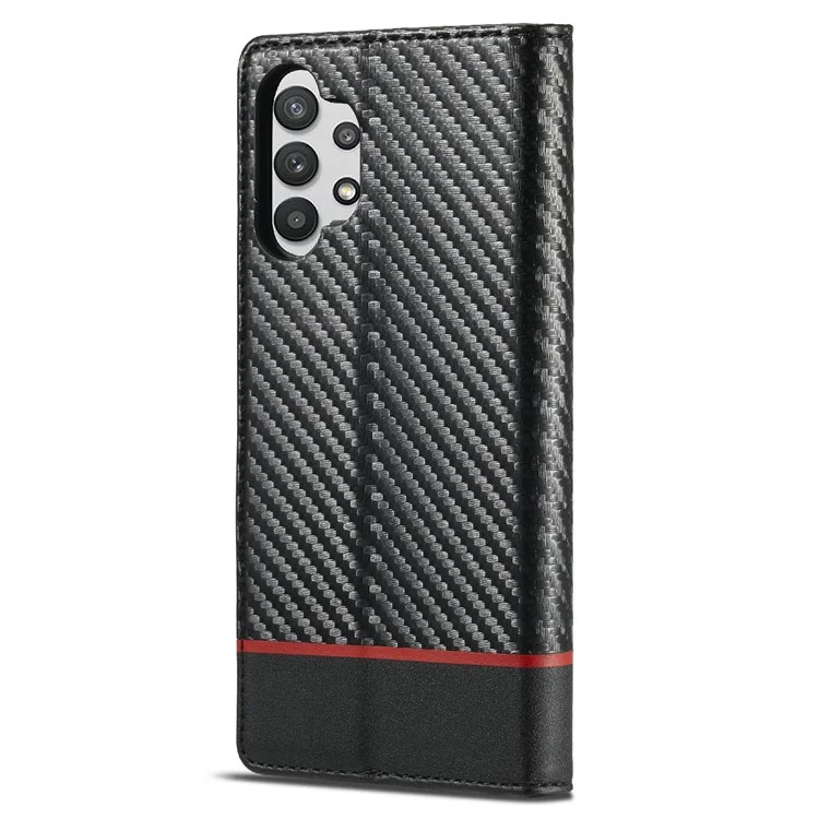 Lc. Copertura Per Schede in Fibra di Carbonio Imeeke in Pelle Antidrop Con Portafoglio Per Samsung Galaxy A32 5G/M32 5G - Stile 2