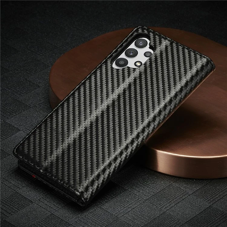 Lc. Copertura Per Schede in Fibra di Carbonio Imeeke in Pelle Antidrop Con Portafoglio Per Samsung Galaxy A32 5G/M32 5G - Stile 2
