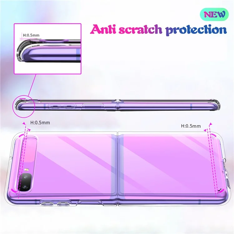 Anti Scratch Transparent Hard PC Phone Protective Cover Case pour Samsung Galaxy Z Flip