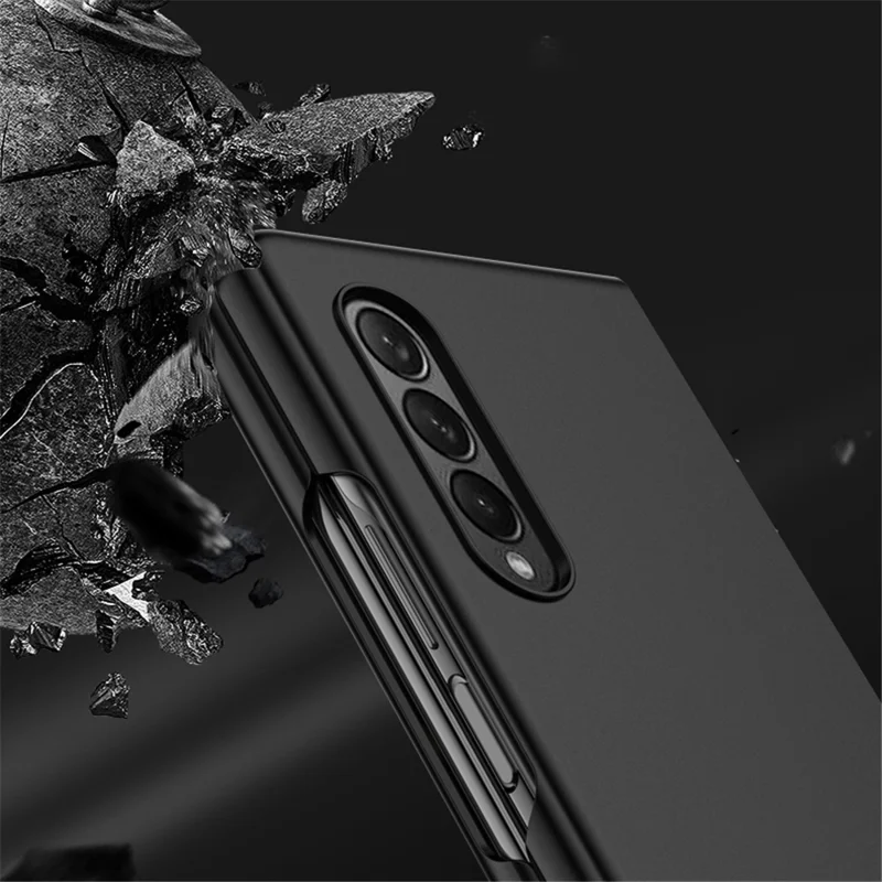 Skin-touch Feel Hard PC Protective Phone Cover Case for Samsung Galaxy Z Fold3 5G - Black