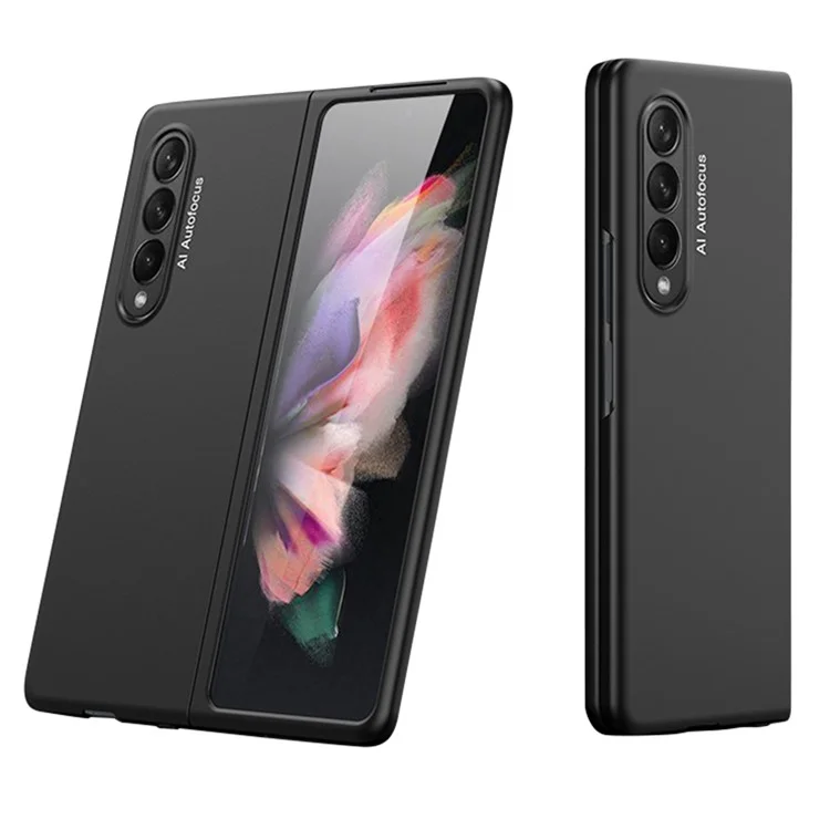 GKK Für Samsung Galaxy Z Fold3 5G Ultra Dünne Harte PC Vollschutz Falthandy Hülle - Schwarz