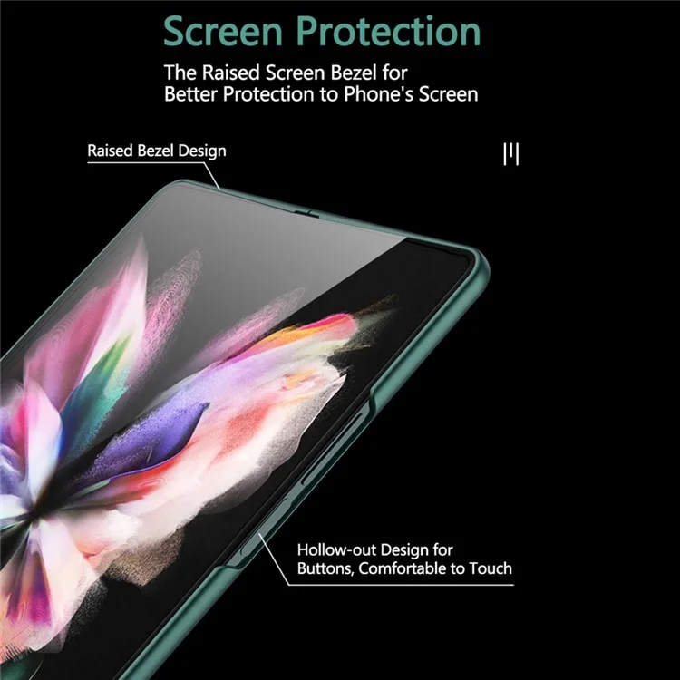 GKK Für Samsung Galaxy Z Fold3 5G Ultra Dünne Harte PC Vollschutz Falthandy Hülle - Schwarz
