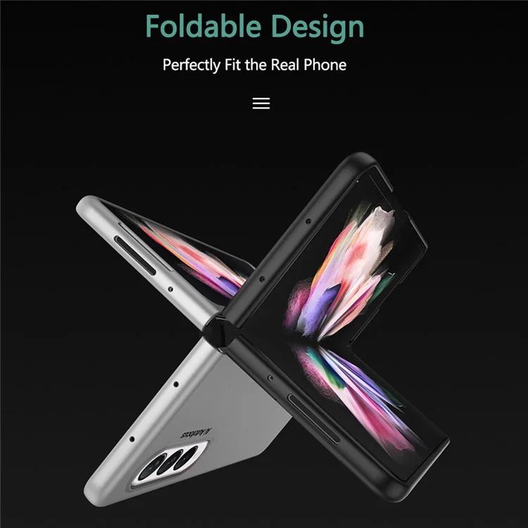 GKK per Samsung Galaxy Z Fold3 5G Ultra Sottile Hard PC Custodia Telefonica Protettiva Pieghevole - Argento
