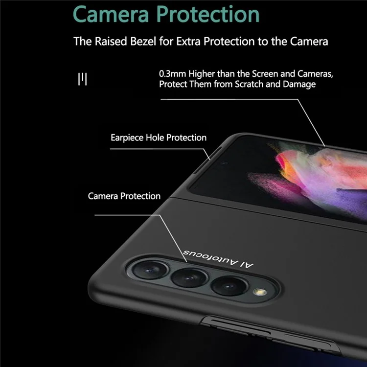 GKK per Samsung Galaxy Z Fold3 5G Ultra Sottile Hard PC Custodia Telefonica Protettiva Pieghevole - Argento